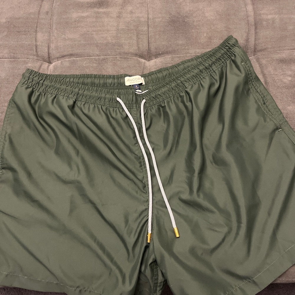ANCORA men’s solid olive trunk 5.5” size xl